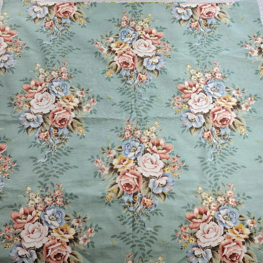 Handmade Patchwork Crazy Quilt Blanket Tablecloth Two-Sided Indian Square Floral